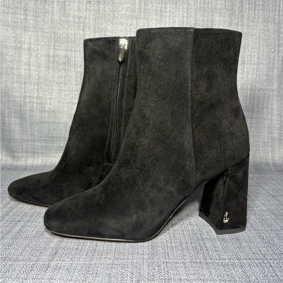Sam Edelman Codie Square Toe Bootie Black Suede Size 7 - Picture 4 of 7